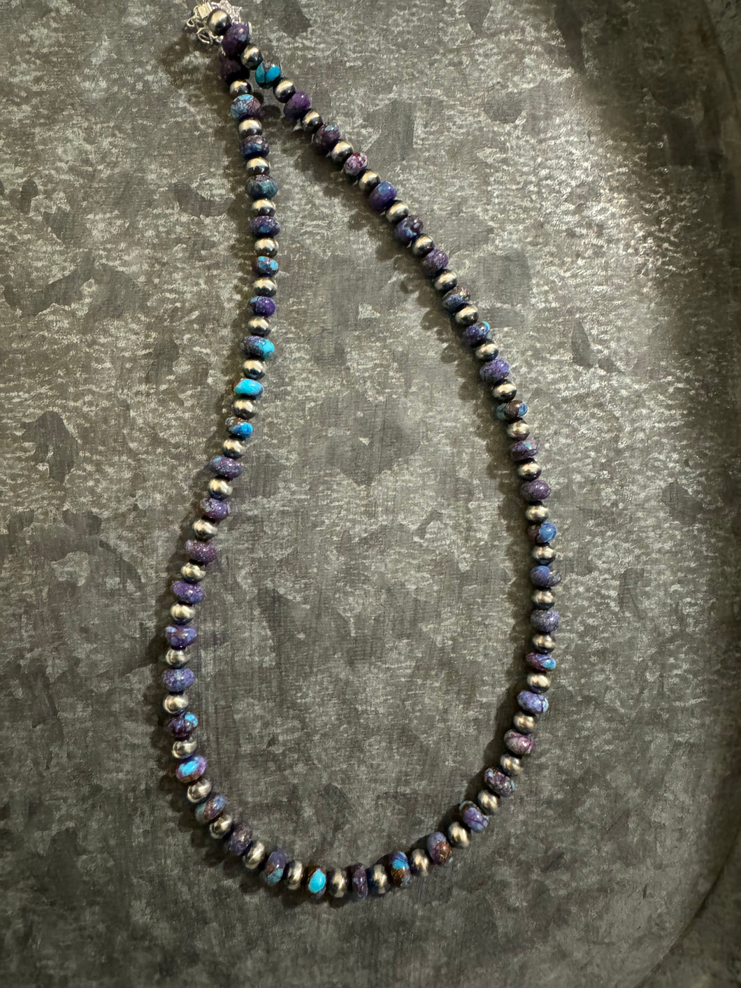 Purple Mojave/turquoise necklace
