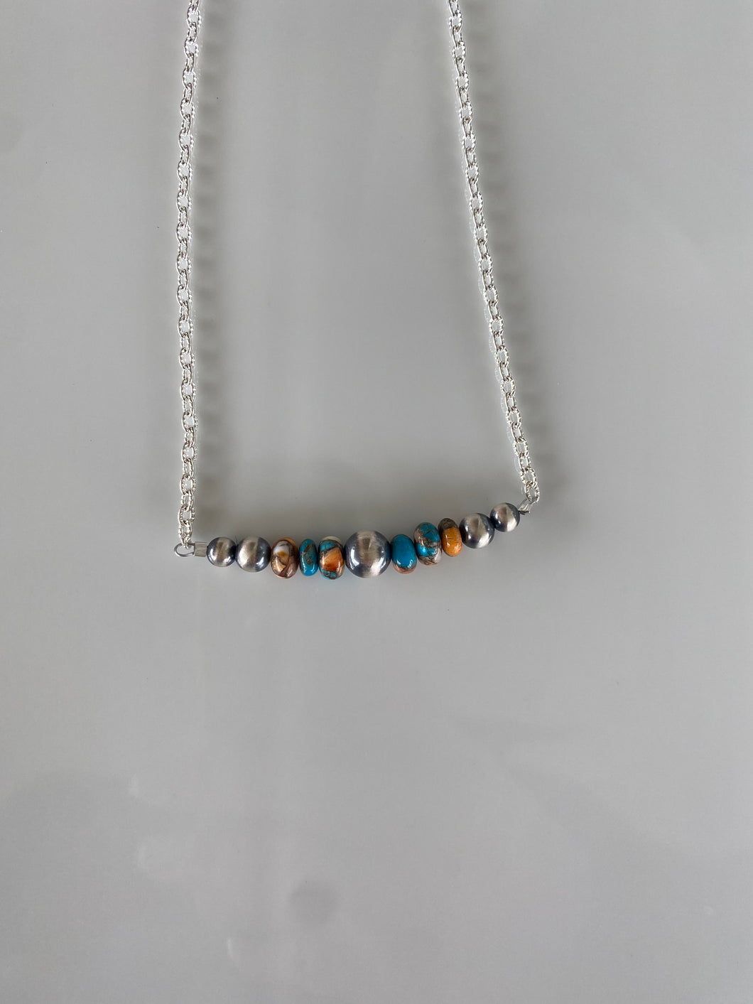 Spiny/Turquoise bar necklace