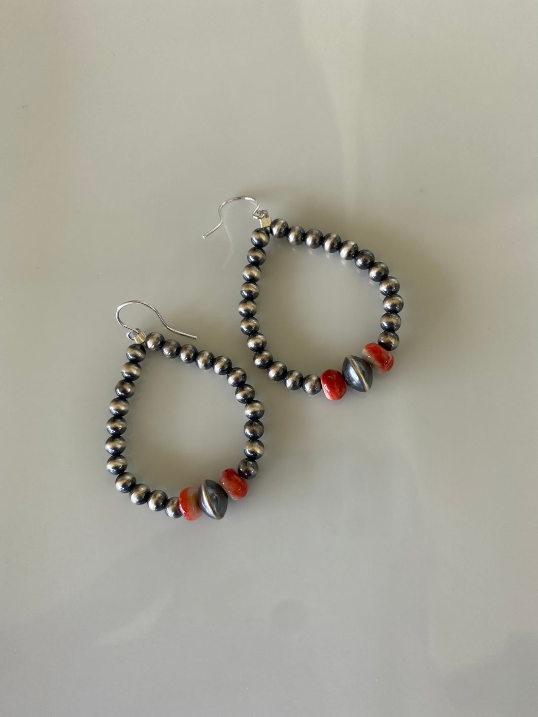 Red Spiny/Pearl Earrings