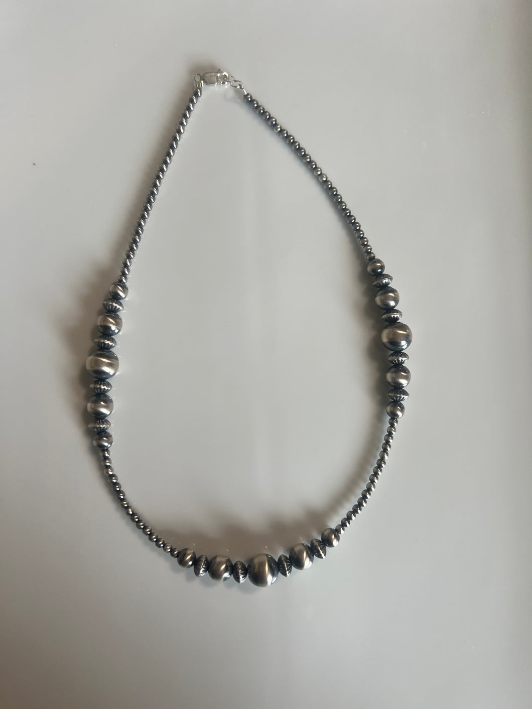 3-10mm pearls x Corrugated Saucer Necklace
